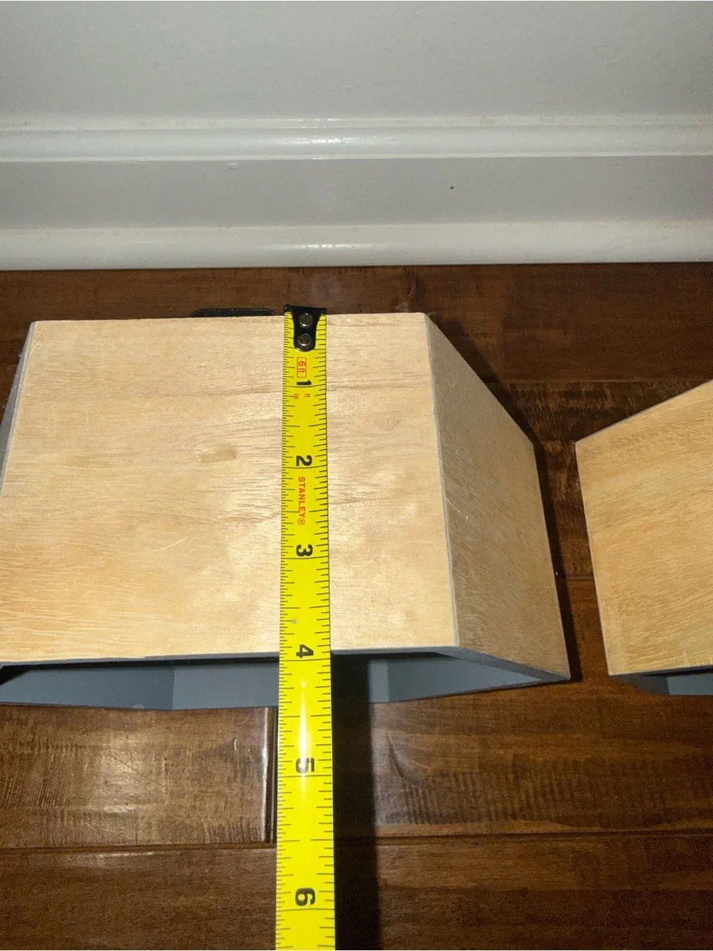 Pair of Wooden Hexagon shelves Grey Display Shadow Boxes 2